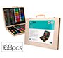 Estuche de pintura liderpapel madera 168 piezas maletin 39,3x30x4,8 cm