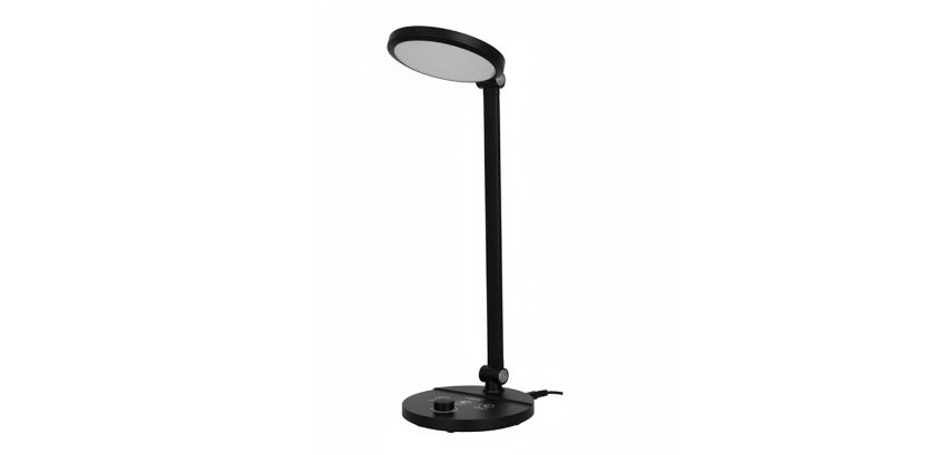 Lampara de escritorio q-connect led 7w 500 lm brillo regulable 3 niveles color cabeza brazo orientable negro