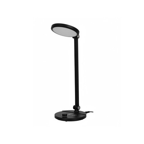Lampara de escritorio q-connect led 7w 500 lm brillo regulable 3 niveles color cabeza brazo orientable negro