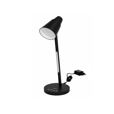 Lampara de escritorio q-connect led 6w 360 lm tactil 3 niveles color luz nocturna cabeza orientable negro
