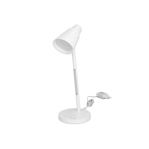 Lampara de escritorio q-connect led 6w 360 lm tactil 3 niveles color luz nocturna cabeza orientable blanco