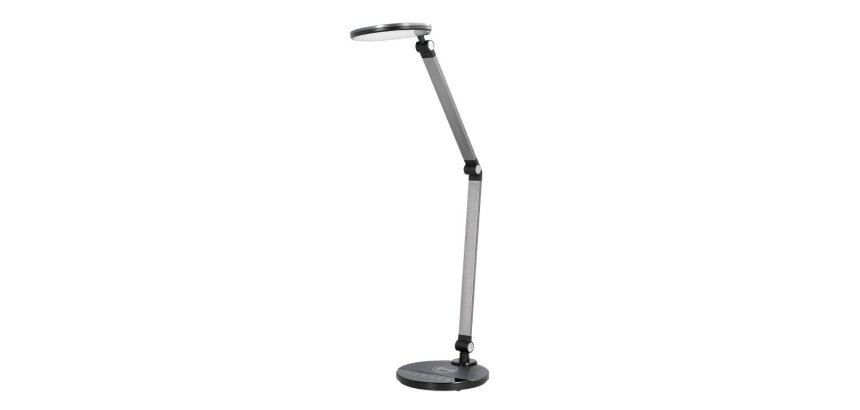 Lampara de escritorio q-connect led 9w 600 lm tactil 3 niveles color cabeza brazo orientable inalambrica negro