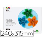 Bloc trabajos manuales liderpapel cartulina 240x315mm 10 hojas 5 colores neon + 5 colores intensos