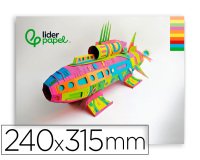 Bloc trabajos manuales liderpapel cartulina 240x315mm 10 hojas 5 colores neon + 5 colores intensos