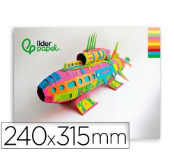 Bloc trabajos manuales liderpapel cartulina 240x315mm 10 hojas 5 colores neon + 5 colores intensos