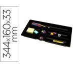 Bandeja organizadora q-connect de cajones color negro 344x160x33 mm