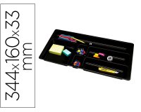 Bandeja organizadora q-connect de cajones color negro 344x160x33 mm