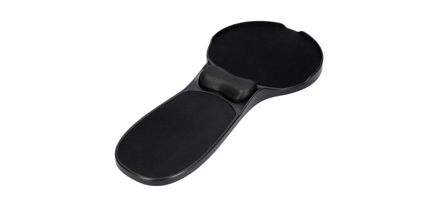 Reposabrazos ergonomico q-connect con alfombrilla de raton y apoyo de muñeca color negro 220x140x480 mm