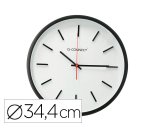 Reloj q-connect de pared de plastico redondo 34,4 cm movimiento silencioso color negro