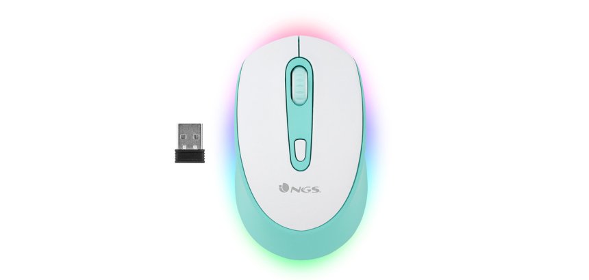 Raton ngs smog óptico 1000/1600/2400 dpi inalámbrico 3 botones receptor usb 2,4 ghz luces