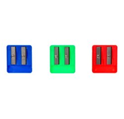Sacapuntas liderpapel plastico 2 usos colores surtidos