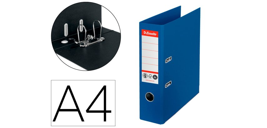 Archivador de palanca esselte n 1 co2 neutral din a4 carton forrado lomo 75 mm azul vivida
