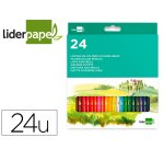 Lapices de colores acuarelables liderpapel caja de 24 unidades colores surtidos