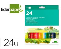 Lapices de colores acuarelables liderpapel caja de 24 unidades colores surtidos