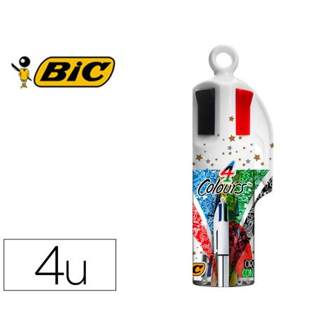 Set bic megatubo 1 cristal celebration oro + 1 shine plata + 1 fluorescente grip amarillo + 1 corrector micro