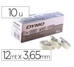 Cinta dymo aluminio con adhesivo 12mm x 3,65mt para rotuladora industrial m1011 caja de 100 unidades