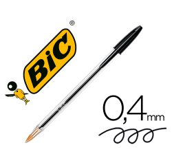 Boligrafo bic cristal original tinta negra bolsa de 5 unidades
