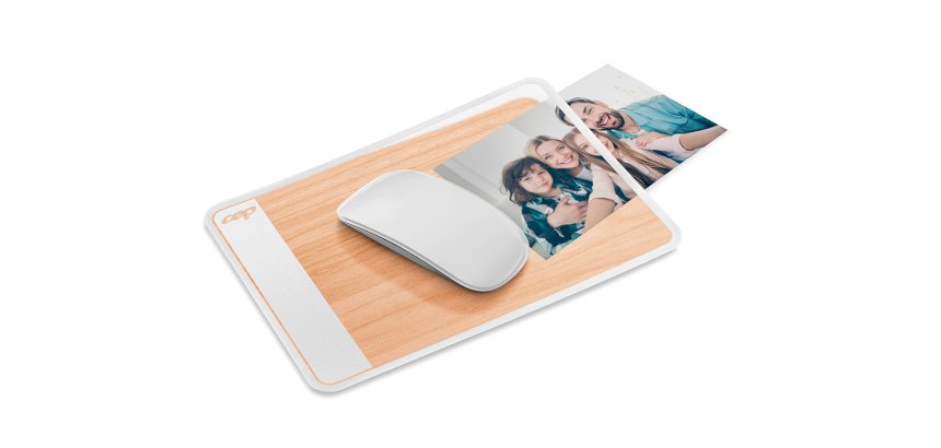 Alfombrilla de raton cep silva bambu con solapa transparente 210x150x2 mm