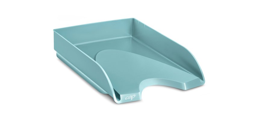 Bandeja sobremesa cep riviera plastico color verde agua 348x257x66 mm