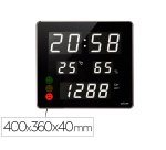 Reloj orium cep con medidor de co2 pantalla led alarma personalizable y sensor de infrarrojos 400x360x40 mm