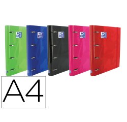 Carpeta con recambio oxford europeanbinder classic 4 anillas 35 mm cuadro 5 mmdin a4 tapa extradura con gomilla