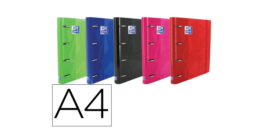 Carpeta con recambio oxford europeanbinder classic 4 anillas 35 mm cuadro 5 mmdin a4 tapa extradura con gomilla