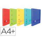 Carpeta con recambio oxford europeanbinder live&go din a4+polyfoam 4 anillas 35 mm cuadro 5 mm colores surtidos