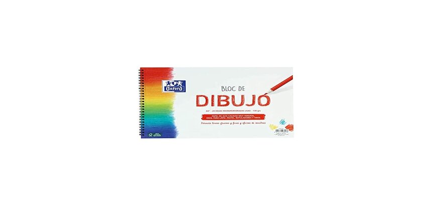 Bloc de dibujo oxford espiral din a4+ 20 hojas liso 130 gr