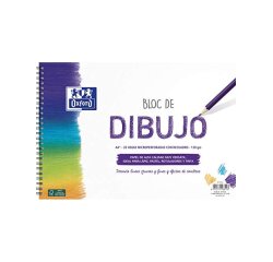 Bloc de dibujo oxford espiral din a4+ 20 hojas con recuadro 130 gr