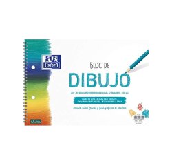 Bloc de dibujo oxford espiral din a4+ 20 hojas liso 2 taladros 130 gr