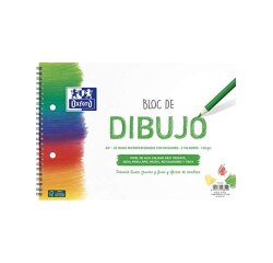 Bloc de dibujo oxford espiral din a4+ 20 hojas con recuadro 2 taladros 130 gr