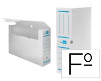 Caja archivo definitivo plastico liderpapel lomo 100 mm blanco 360x100x260 mm