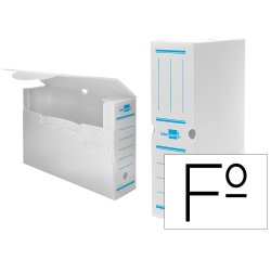 Caja archivo definitivo plastico liderpapel lomo 100 mm blanco 360x100x260 mm