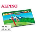 Lapices de colores alpino caja metalica de 36 unidades colores surtidos