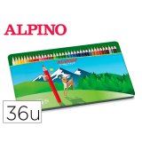 Lapices de colores alpino caja metalica de 36 unidades colores surtidos