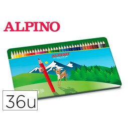 Lapices de colores alpino caja metalica de 36 unidades colores surtidos