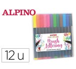 Rotulador alpino punta de pincel lettering estuche de 12 unidades colores surtidos