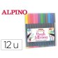 Rotulador alpino punta de pincel lettering estuche de 12 unidades colores surtidos