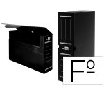 Caja archivo definitivo plastico liderpapel lomo 100 mm negro 360x100x260 mm