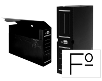 Caja archivo definitivo plastico liderpapel lomo 100 mm negro 360x100x260 mm
