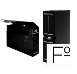 Caja archivo definitivo plastico liderpapel lomo 100 mm negro 360x100x260 mm