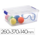 Contenedor plastico plasticforte 9 litros n 29 transparente con tapa 260x370x140 mm