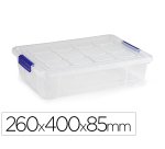 Contenedor plastico plasticforte 5 litros n 30 transparente con tapa 260x400x85 mm