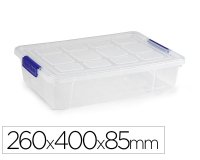 Contenedor plastico plasticforte 5 litros n 30 transparente con tapa 260x400x85 mm