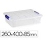 Contenedor plastico plasticforte 5 litros n 30 transparente con tapa 260x400x85 mm