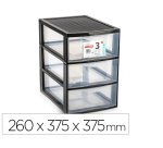 Cajonera plastiforte ebro 3 cajones color negro 260x375x375 mm