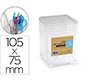 Cubilete portalapices plastiforte transparente plastico organizer cuadrado nº5 75x75x105 mm
