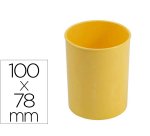 Cubilete portalapices faibo amarillo pastel opaco plastico diametro 78 mm alt0 100 mm
