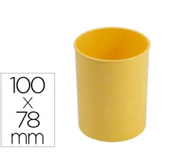 Cubilete portalapices faibo amarillo pastel opaco plastico diametro 78 mm alt0 100 mm