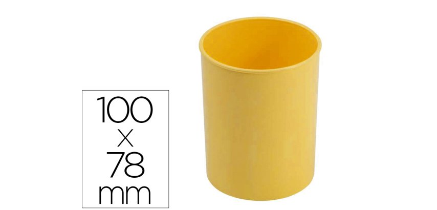 Cubilete portalapices faibo amarillo pastel opaco plastico diametro 78 mm alt0 100 mm